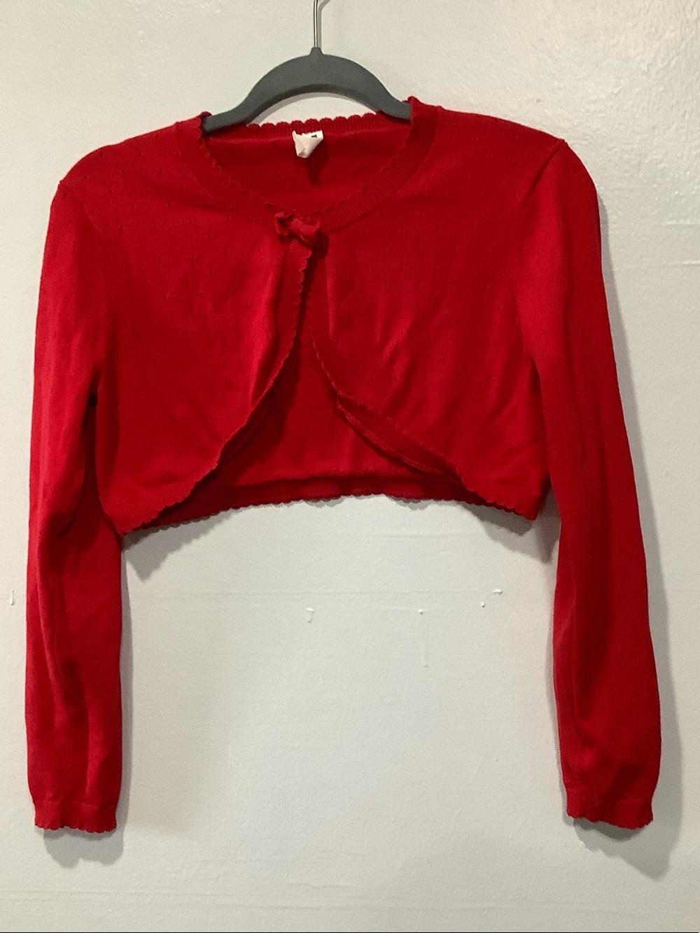 Boboyoyo Red Cropped Cardigan Bolero Sweater Girls XL